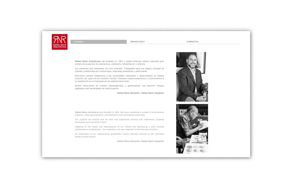 Diseño Sitio Web RAFAEL NIETO Arquitectos