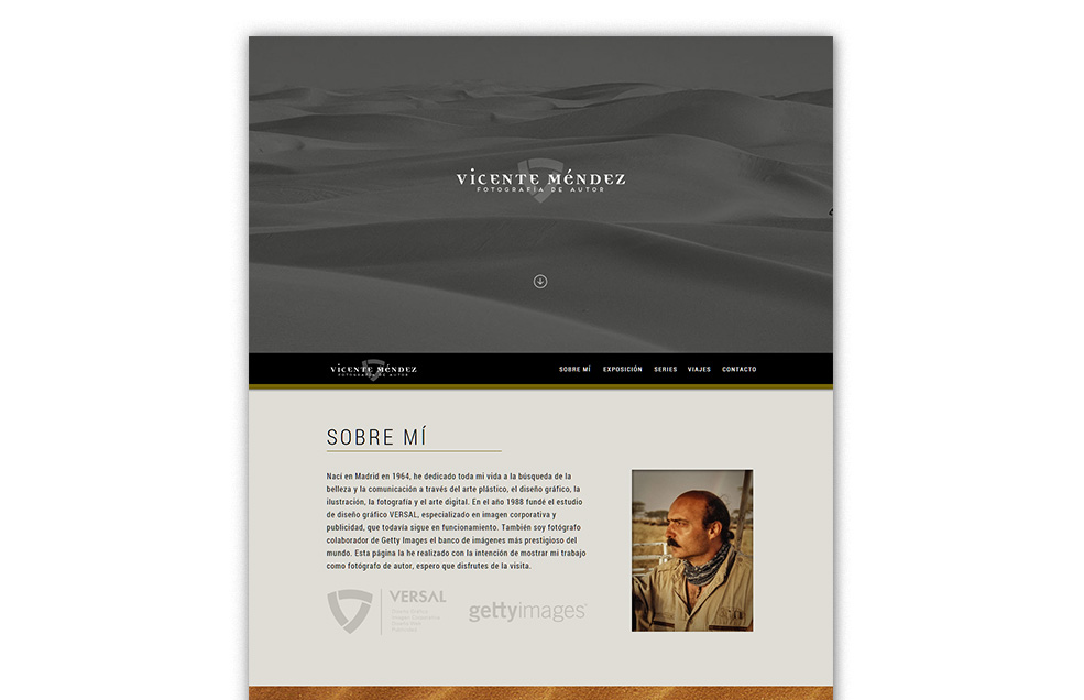 Diseño Sitio Web VICENTE MÉNDEZ Fotografía de Autor