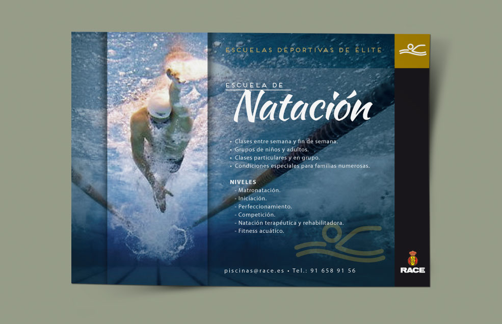 Diseño y Artes Finales Flyers promocionales de Escuelas Deportivas RACE (Real Automóvil Club de España)