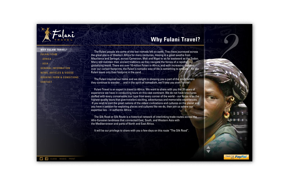 Diseño Sitio Web Fulani Travel - Agencia de Viajes especializada en África del Norte y Oeste