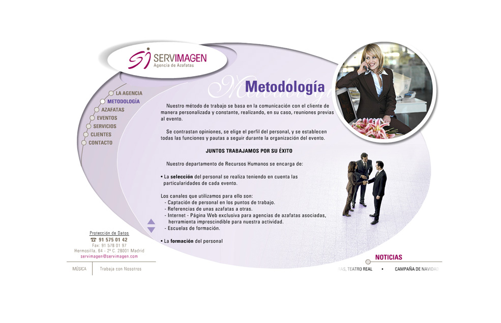 Diseño Sitio Web SERVIMAGEN Congresos, Eventos y Azafatas
