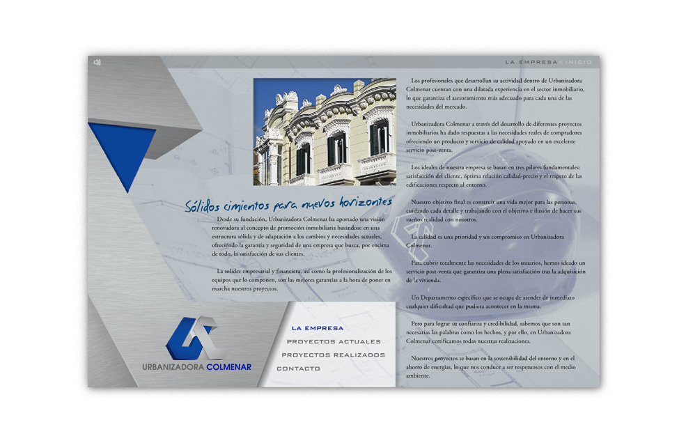 Diseño Sitio Web URBANIZADORA COLMENAR