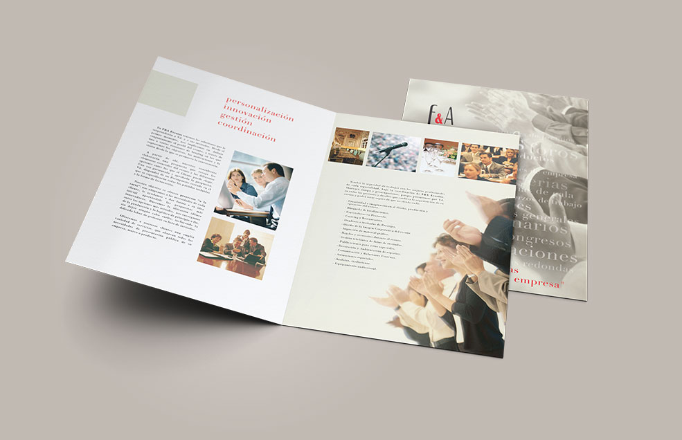 Diseño y Artes Finales Folleto / Carpeta contenedor de Din A4 para FAJARDO y ASOCIADOS - Eventos