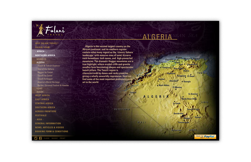 Diseño Sitio Web Fulani Travel - Agencia de Viajes especializada en África del Norte y Oeste