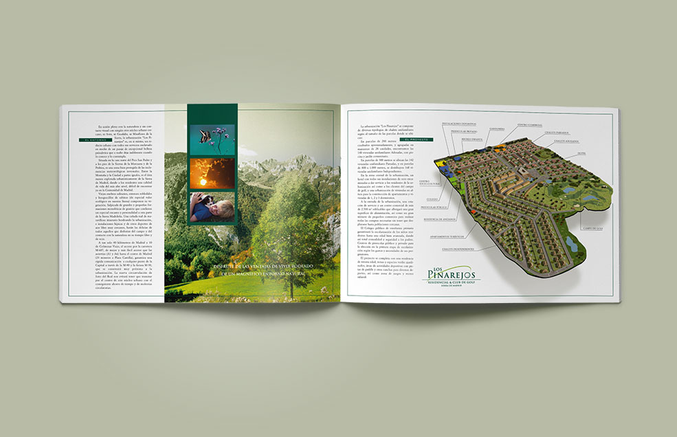 Diseño y Artes Finales Folleto Din A4 apaisado LOS PINAREJOS - Complejo Residencial & Club de Golf