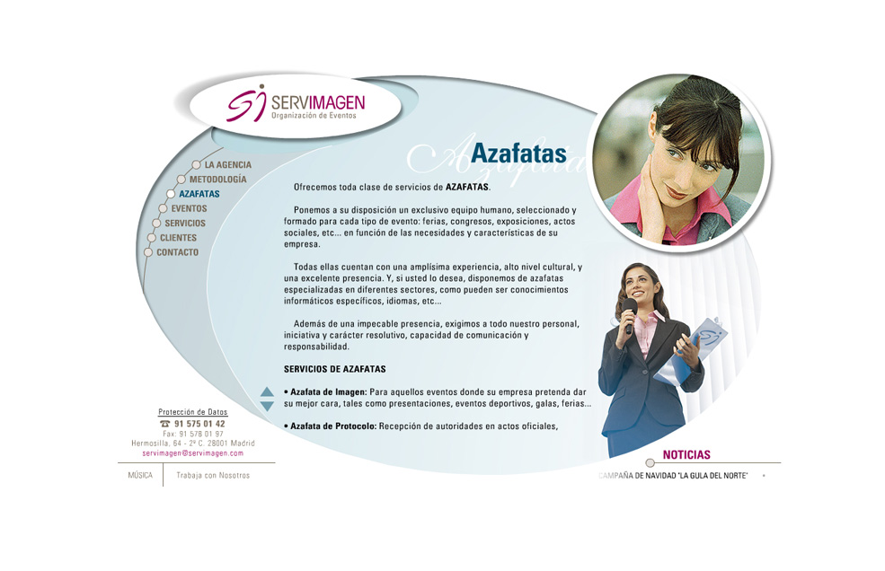 Diseño Sitio Web SERVIMAGEN Congresos, Eventos y Azafatas