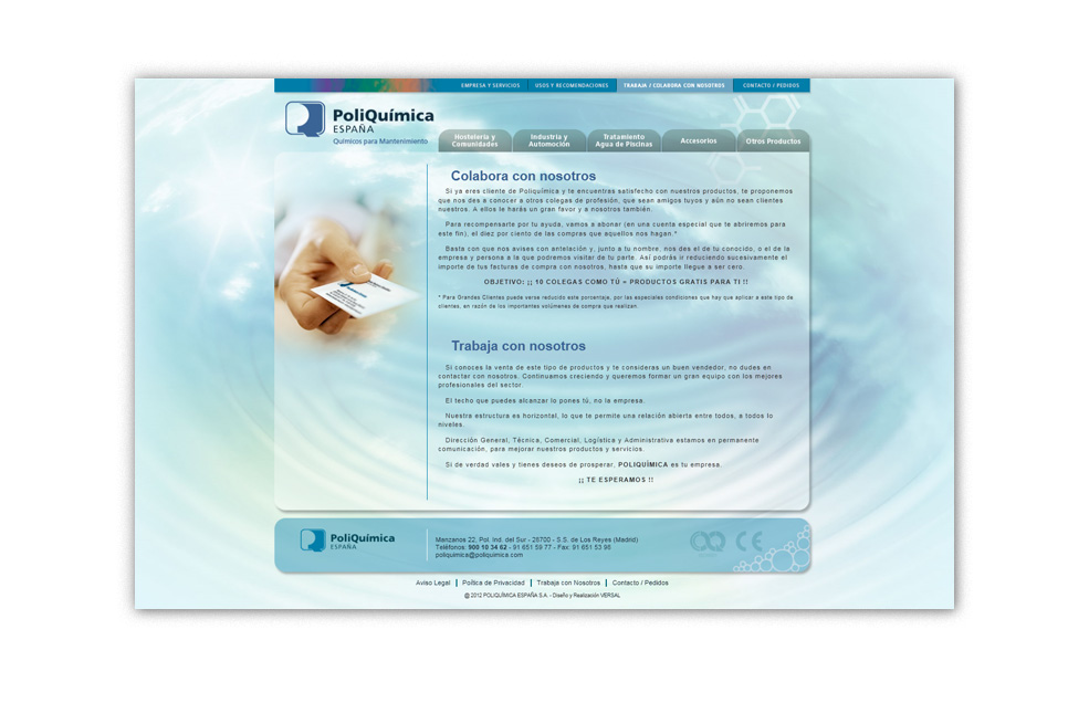 Diseño Sitio Web POLIQUÍMICA Químicos para Mantenimiento