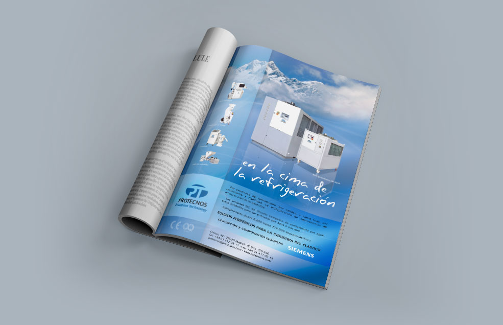 Diseño y Artes Finales Anuncios en Prensa para PROTECNOS - Máquinas para la Inyección de Termoplásticos