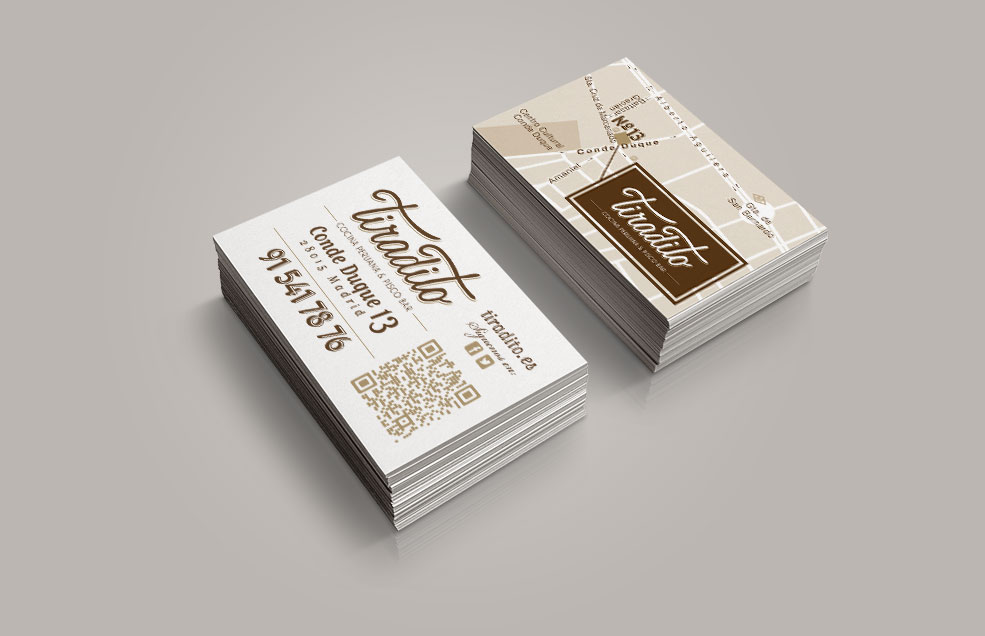 Diseño y Artes Finales Tarjetas de Restaurante Peruano - TIRADITO (Madrid)