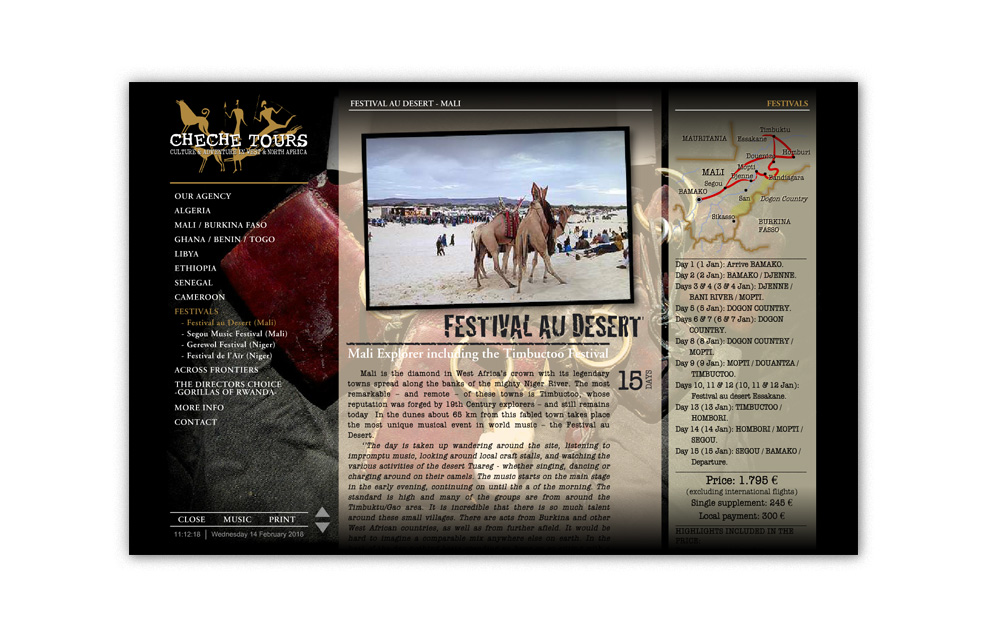 Diseño Sitio Web CHECHE TOURS Agencia de Viajes