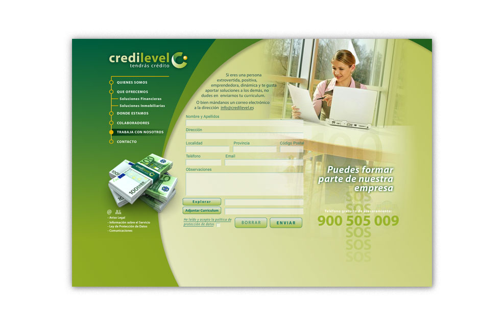 Diseño Sitio Web CREDILEVEL - Intermediación para la refinanciación de deudas