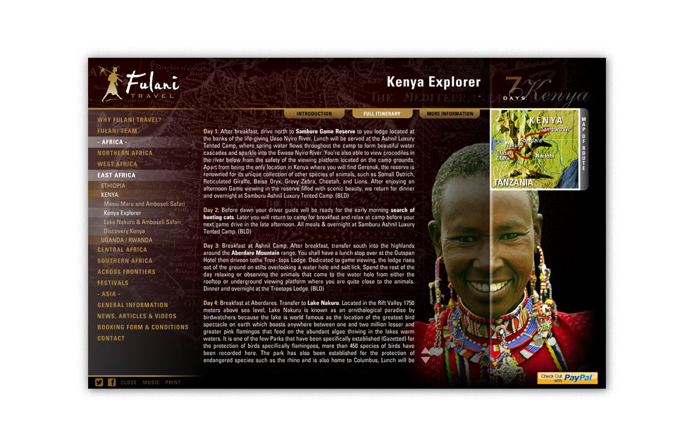 Diseño Sitio Web Fulani Travel - Agencia de Viajes especializada en África del Norte y Oeste