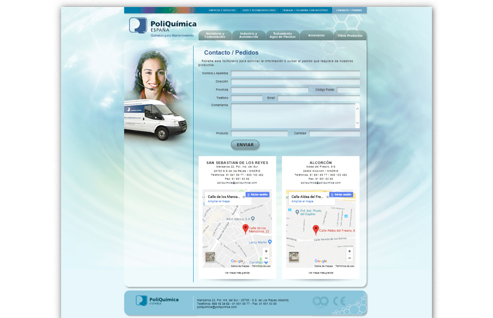Diseño Sitio Web POLIQUÍMICA Químicos para Mantenimiento
