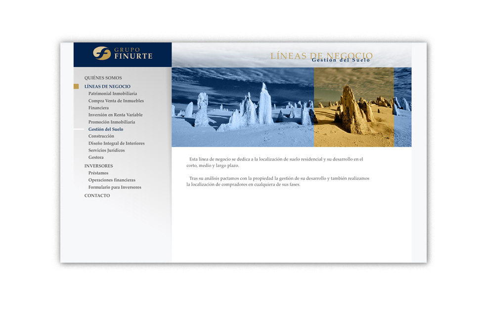 Diseño Sitio Web GRUPO FINURTE Grupo de empresas de los sectores financiero e inmobiliario