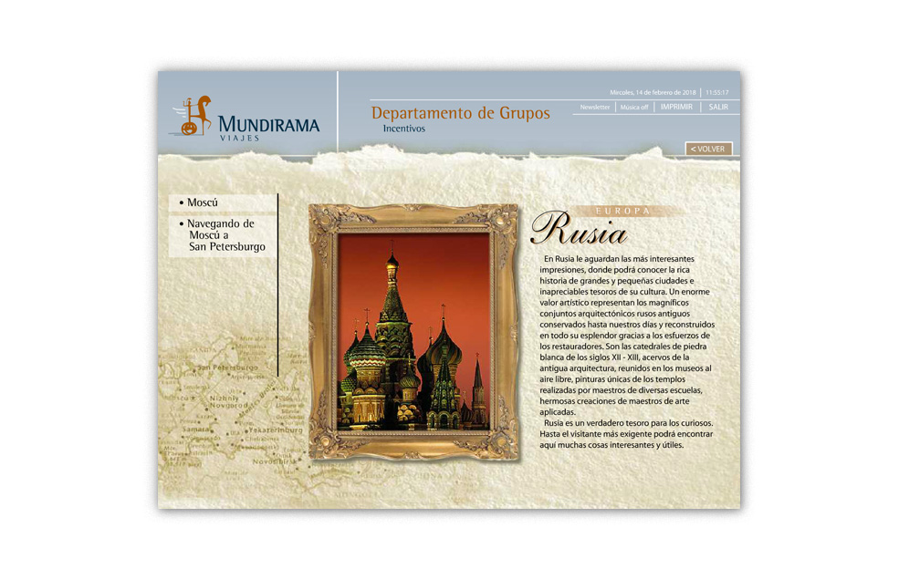 Diseño Sitio Web MUNDIRAMA Agencia de Viajes