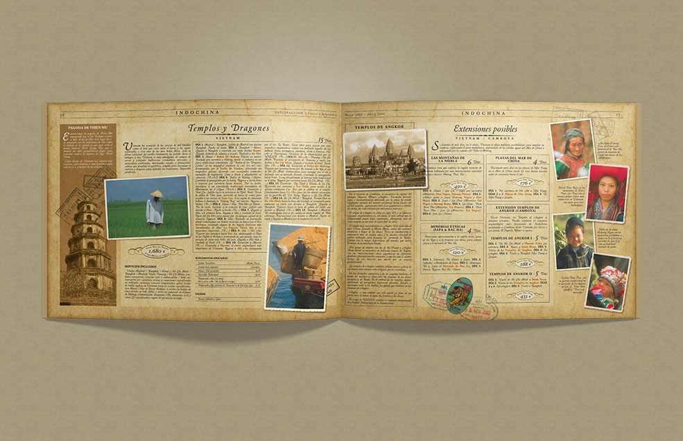 Diseño y Artes Finales Folleto Din A4 apaisado para EXPLORA-ACCIÓN - Catálogo de Viajes