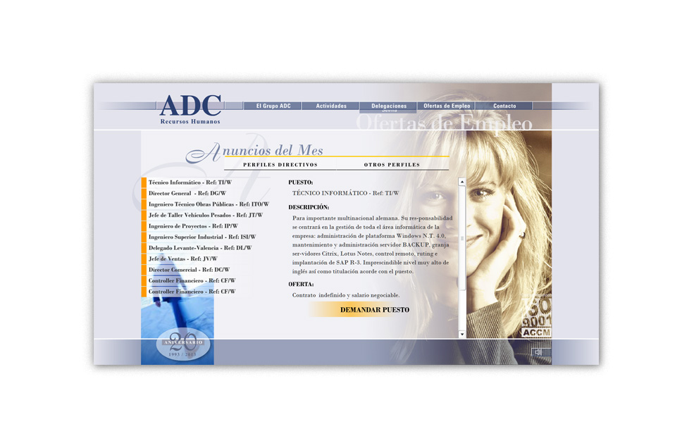 Diseño Sitio Web ADC Recursos Humanos