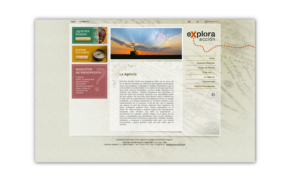 Diseño Sitio Web EXPLORA-ACCIÓN Viajes y Aventura