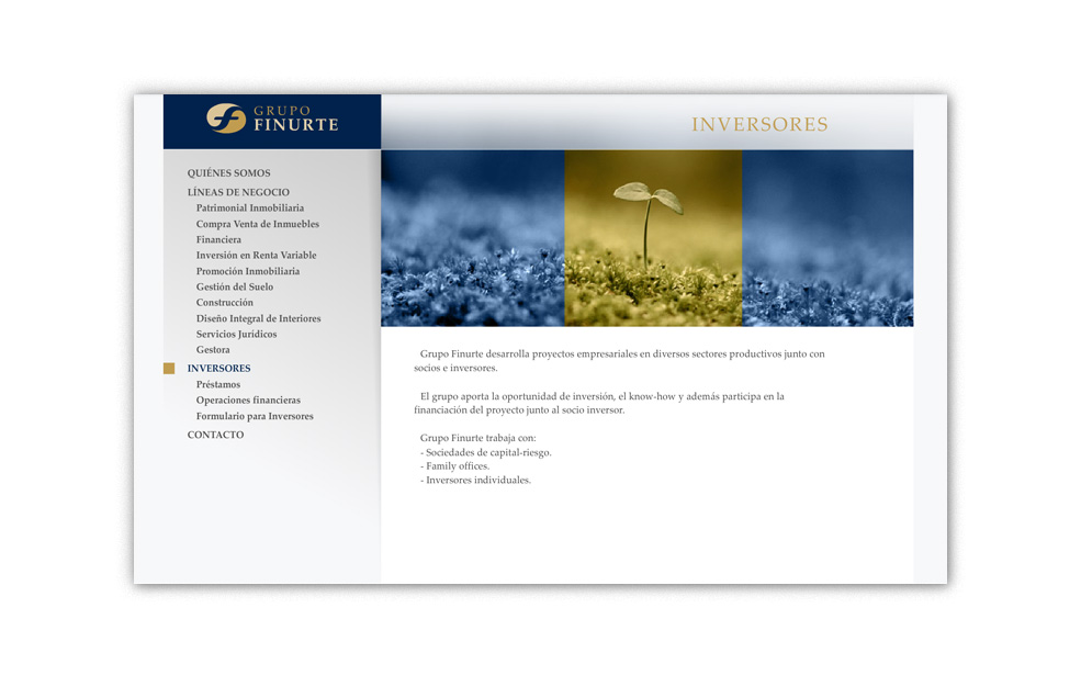 Diseño Sitio Web GRUPO FINURTE Grupo de empresas de los sectores financiero e inmobiliario
